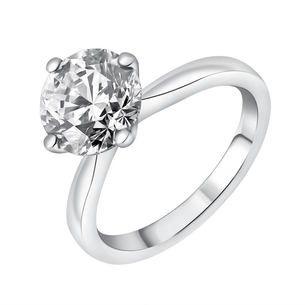 Lab grown platinum 3.03ct D VVS2 IGI round diamond ring