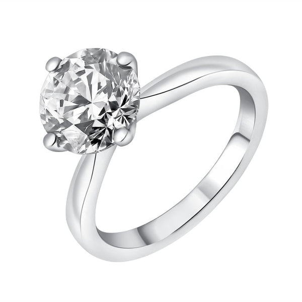 Lab grown platinum 3.03ct D VVS2 IGI round diamond ring