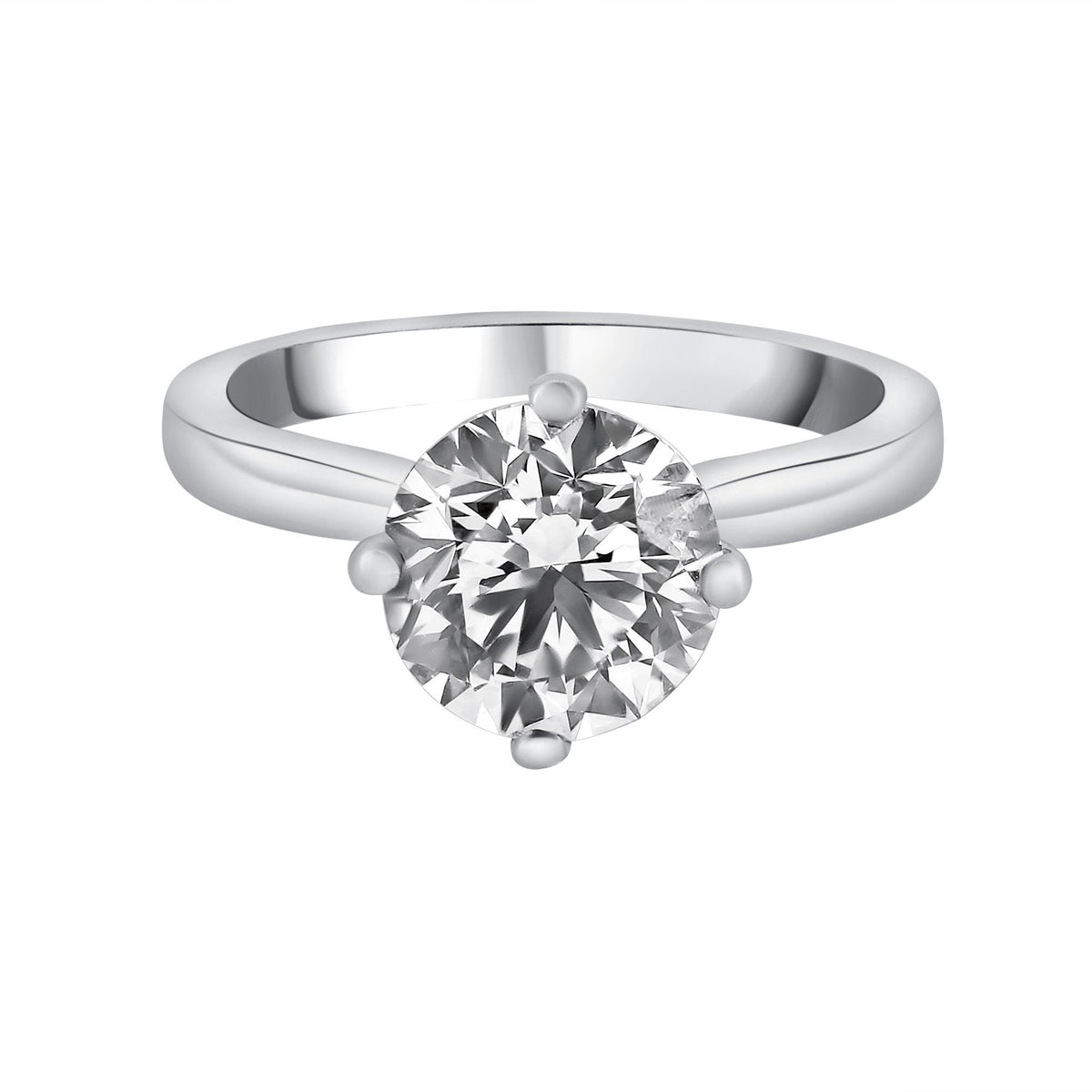 Lab grown platinum 3.03ct D VVS2 IGI round diamond ring