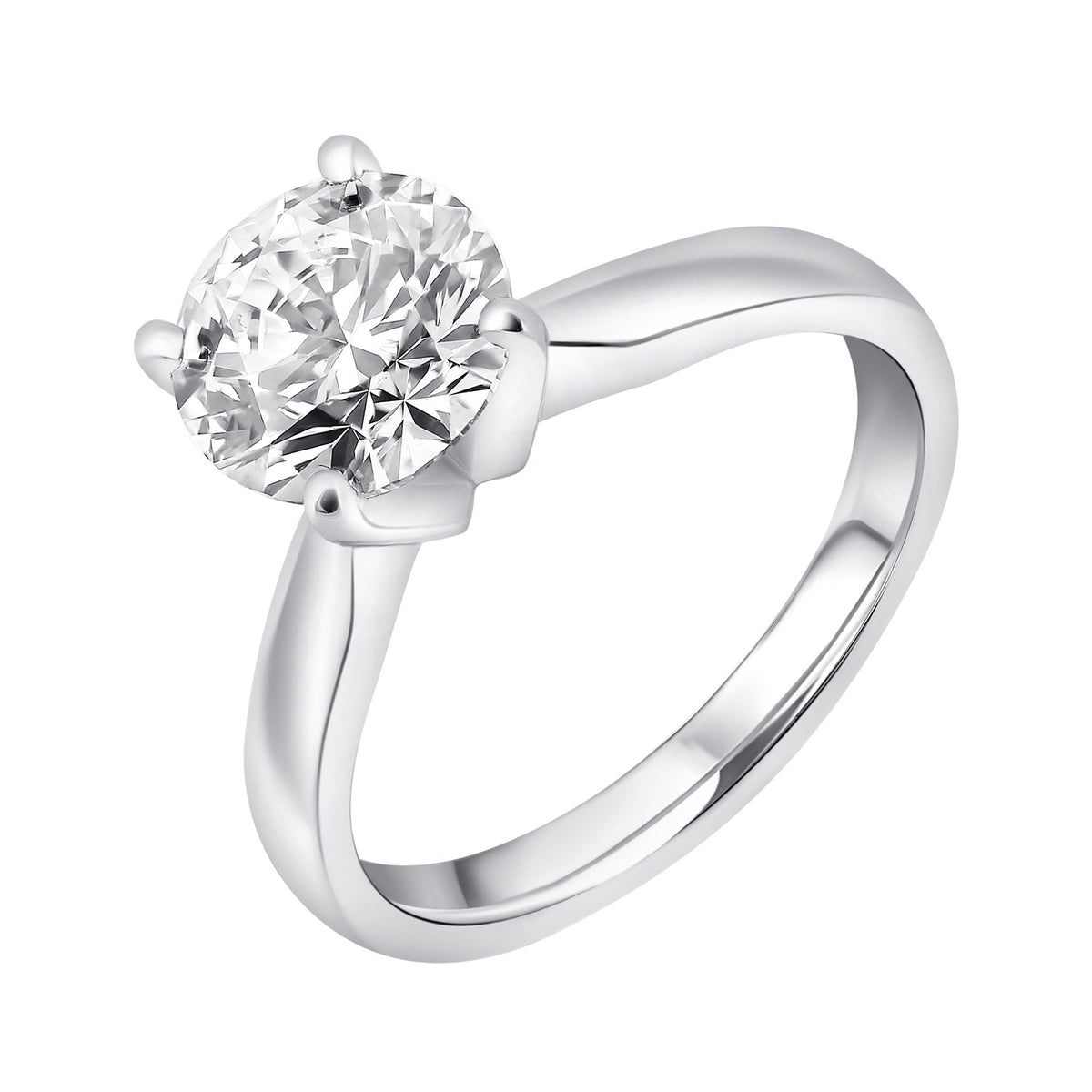 Lab grown platinum 2.00ct D VVS2 HRD round diamond ring