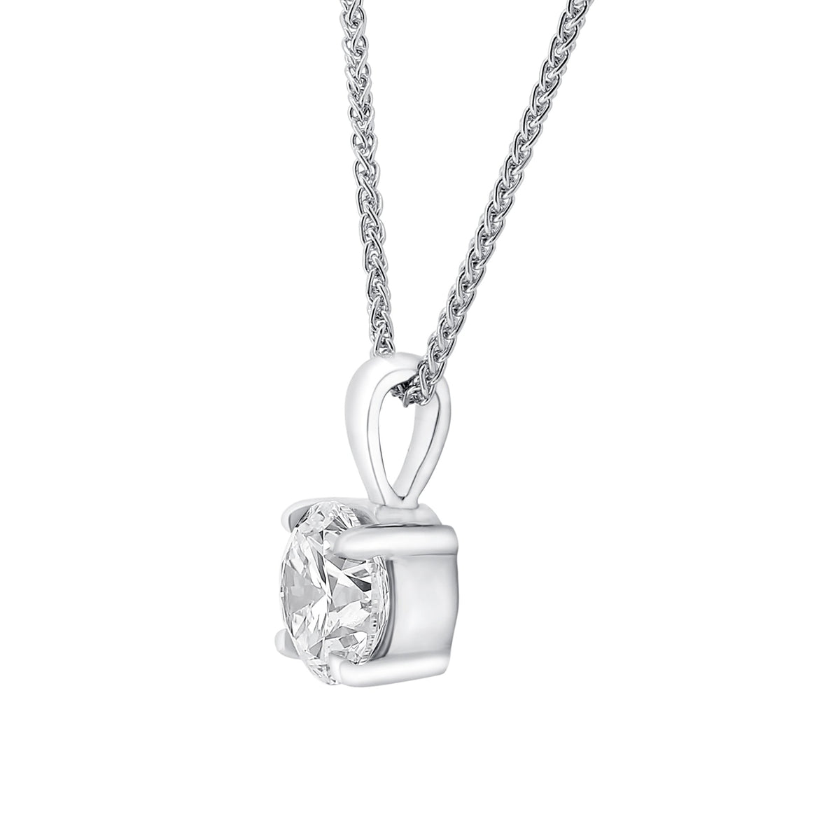 Lab grown platinum 1.50ct D VVS2 IGI round diamond pendant