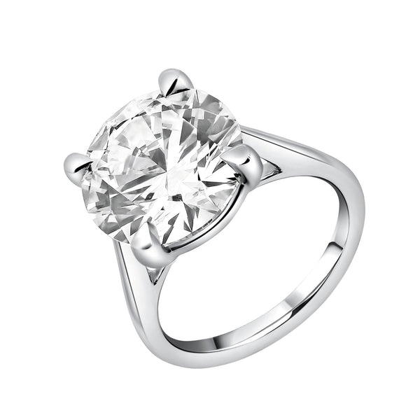 Lab grown platinum 7.70ct F VS1 IGI round brilliant diamond ring