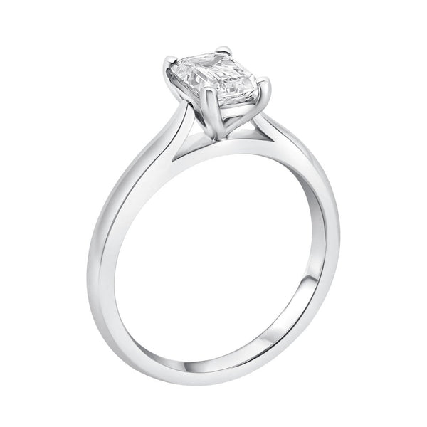 Lab grown platinum 1.01ct D VVS2 IGI emerald cut diamond ring