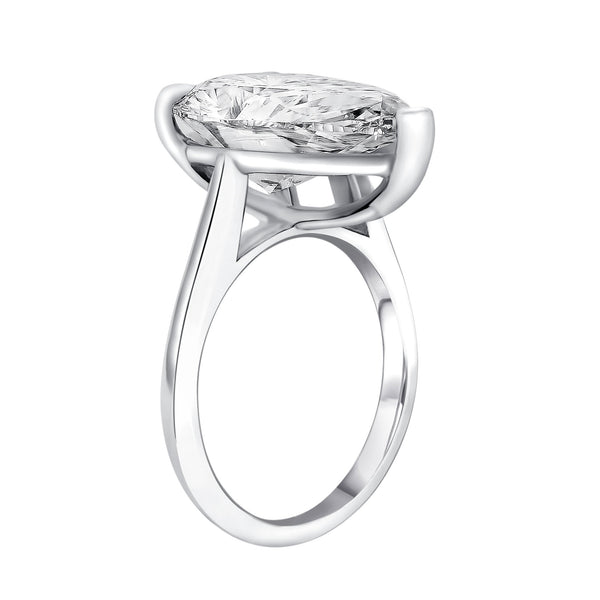 Lab grown platinum 8.03ct F VVS2 IGI pear cut diamond ring