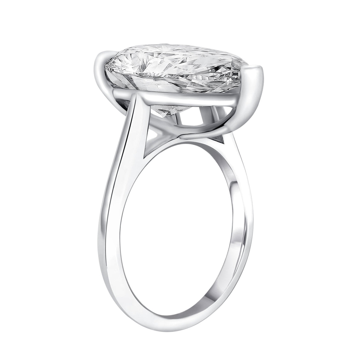 Lab grown platinum 6.08ct F VS1 IGI pear cut diamond ring