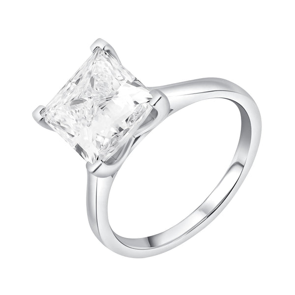 Lab grown platinum 4.07ct D VVS2 IGI princess cut diamond ring
