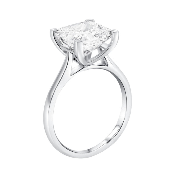 Lab grown platinum 4.07ct D VVS2 IGI princess cut diamond ring