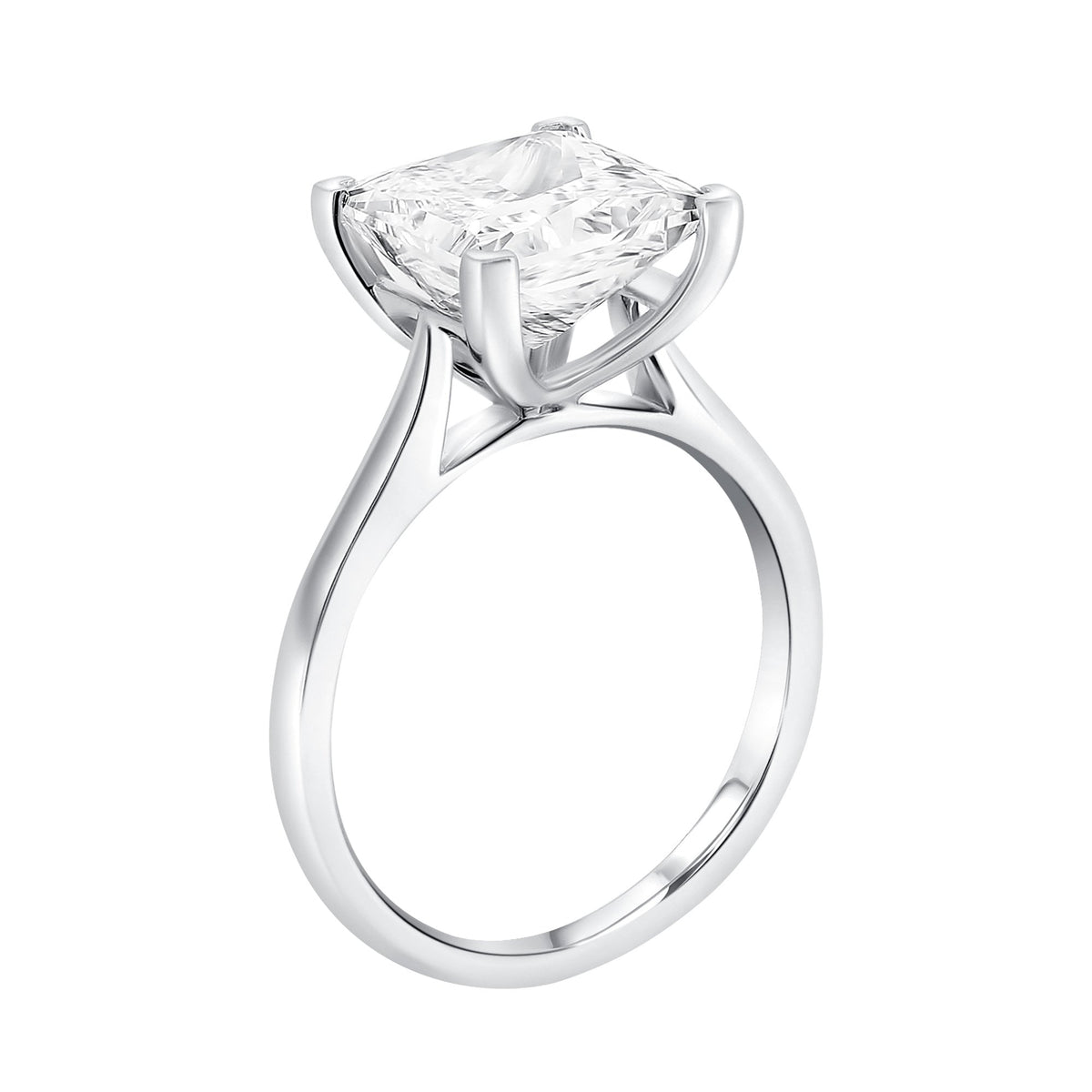 Lab grown platinum 5.04ct D VVS2 IGI princess cut diamond ring