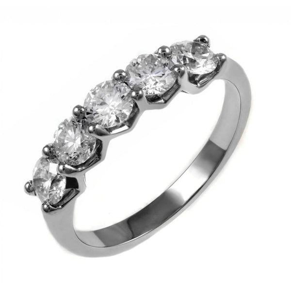 Platinum 1.00ct round brilliant cut diamond 5 stone ring