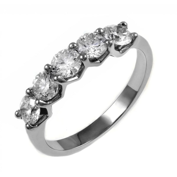 Platinum 1.25ct round brilliant cut diamond 5 stone ring