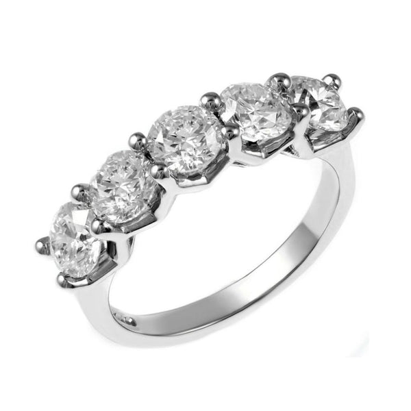 Platinum 1.50ct F VS2 GIA round brilliant diamond 5 stone ring