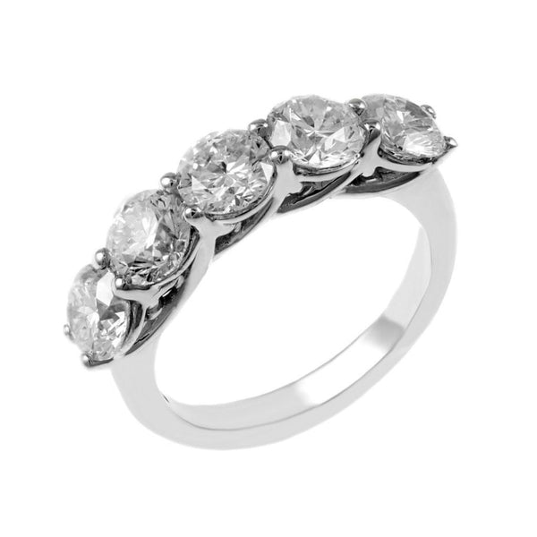 Platinum 3.00ct round brilliant cut diamond 5 stone ring