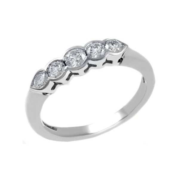 Platinum 0.57ct round brilliant cut diamond 5 stone ring