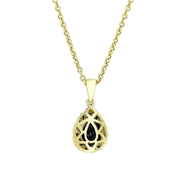 18ct yellow gold 0.62ct ruby & 0.15ct diamond cluster pendant