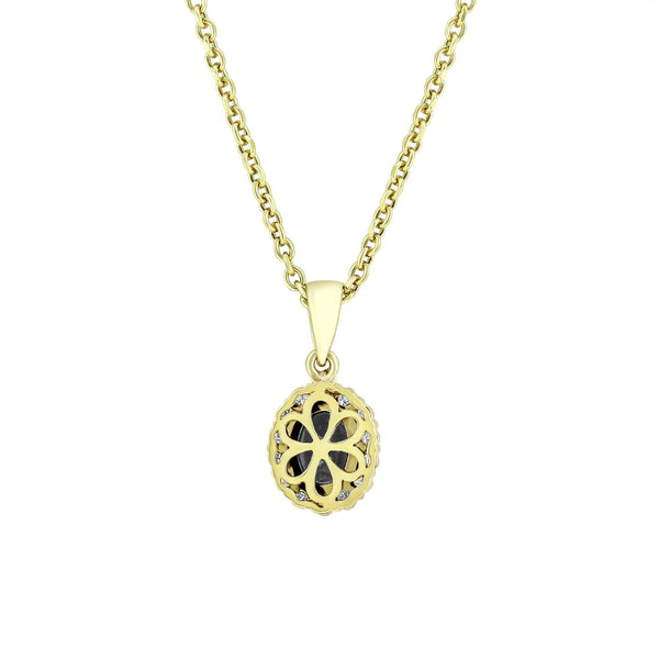 18ct yellow gold 1.19ct sapphire & 0.22ct diamond pendant
