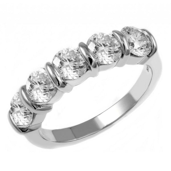 Platinum 2.00ct F VS2 GIA round brilliant diamond 5 stone ring