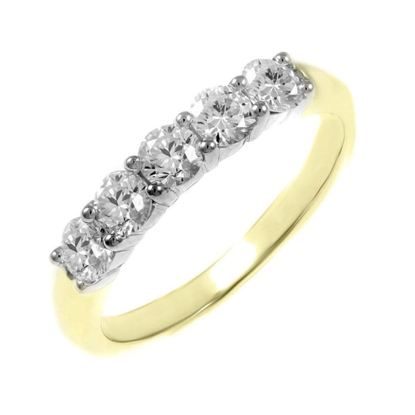 18ct yellow gold 0.60ct round brilliant cut 5 stone ring