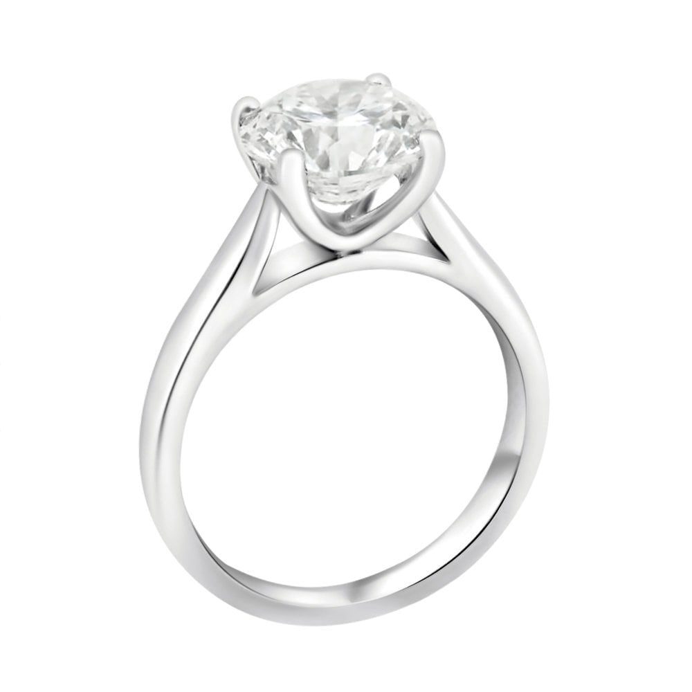 Lab grown platinum 3.02ct D VVS1 IGI round diamond ring