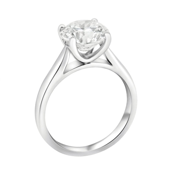 Lab grown platinum 3.02ct D VVS1 IGI round diamond ring