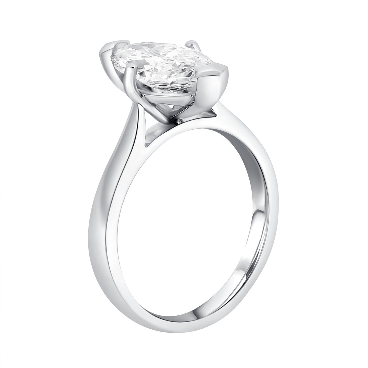 Lab grown platinum 3.01ct D VVS2 IGI marquise cut diamond ring