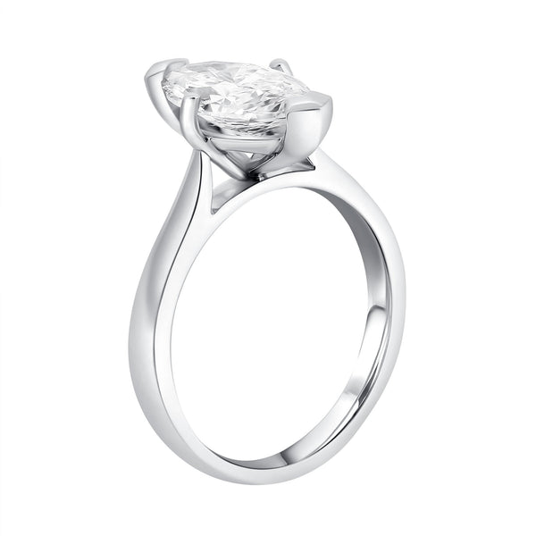 Lab grown platinum 3.01ct D VVS2 IGI marquise cut diamond ring