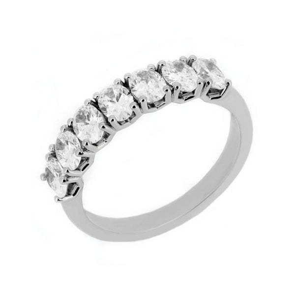 Platinum 1.30ct oval cut diamond 7 stone ring