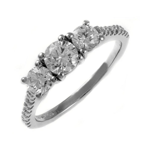 Platinum 1.06ct D VS2 GIA round brilliant diamond 3 stone ring