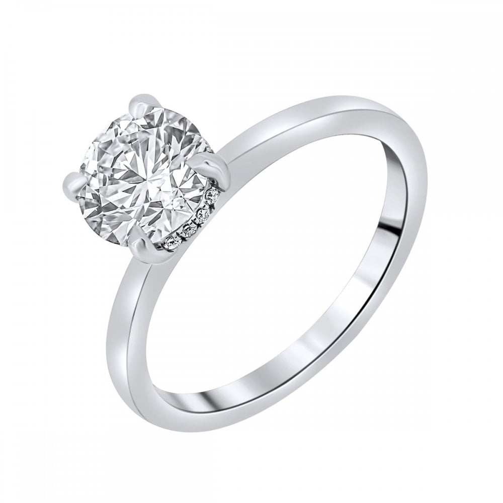 Lab grown platinum 1.51ct D VVS2 IGI round diamond ring