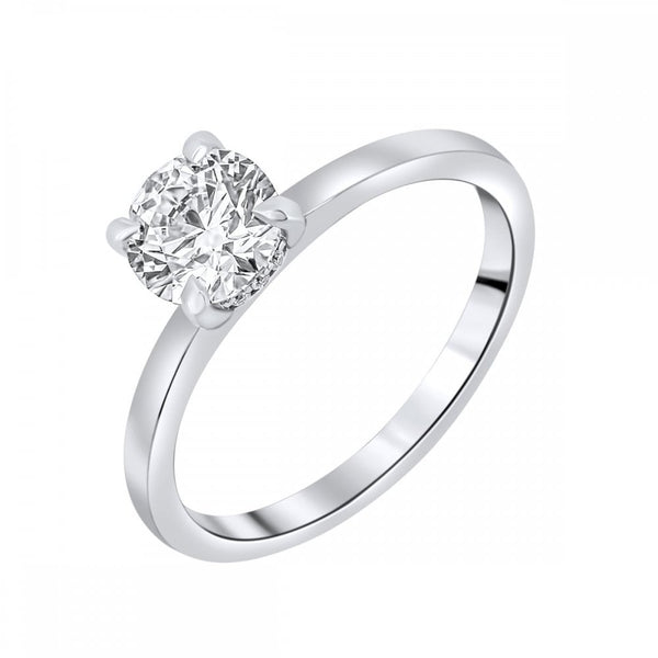 Lab Grown Platinum 1.00ct D Vvs2 Igi Round Diamond Ring