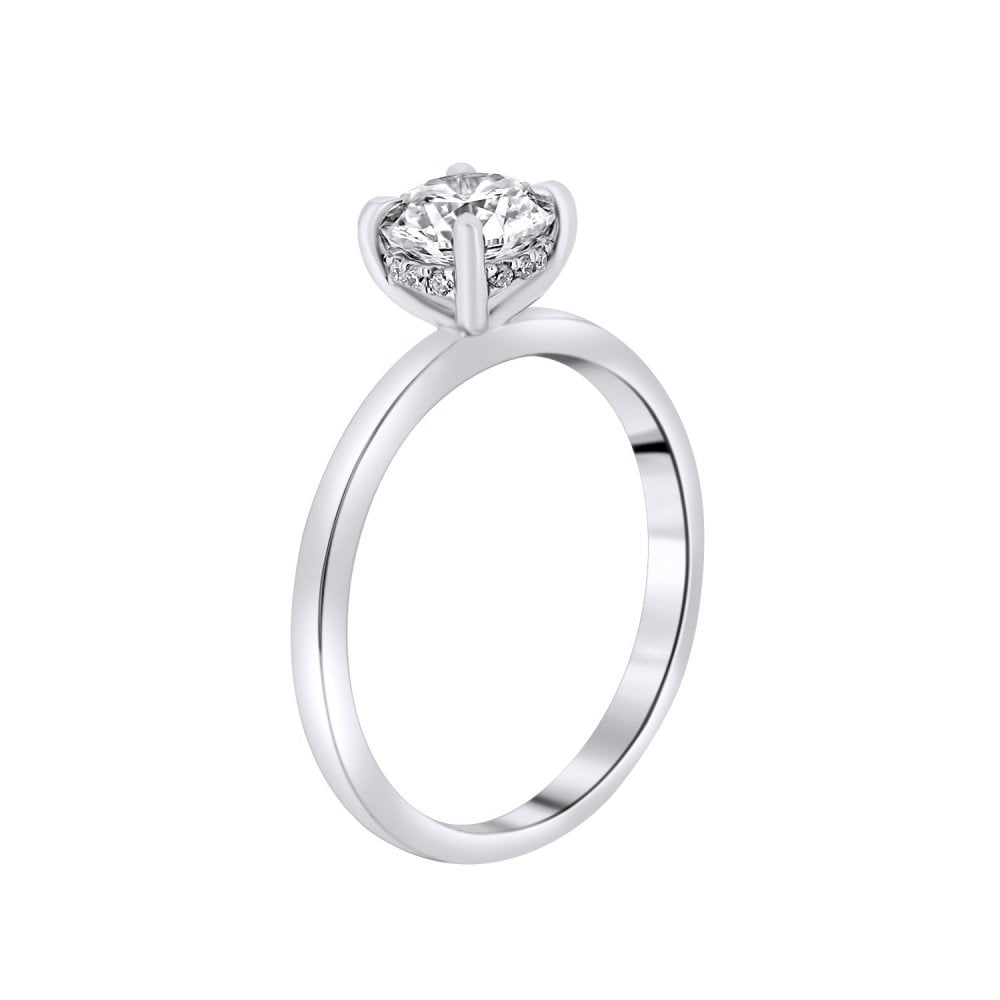 Lab grown platinum 1.00ct D VVS2 IGI round diamond ring