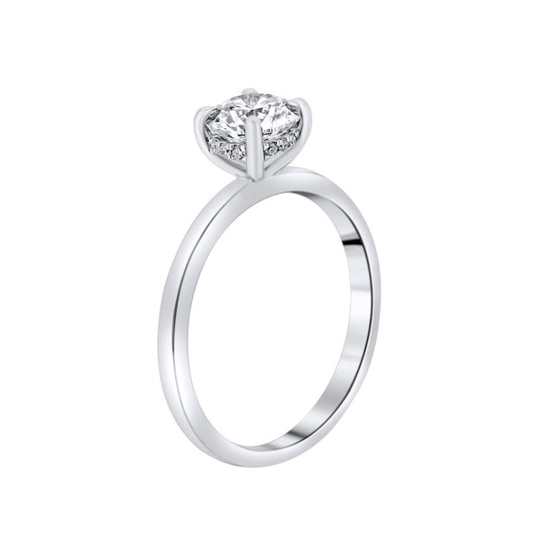 Lab grown platinum 1.00ct D VVS2 IGI round diamond ring
