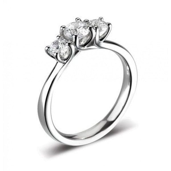 Platinum 2.50ct D VS2 GIA round brilliant diamond 3 stone ring