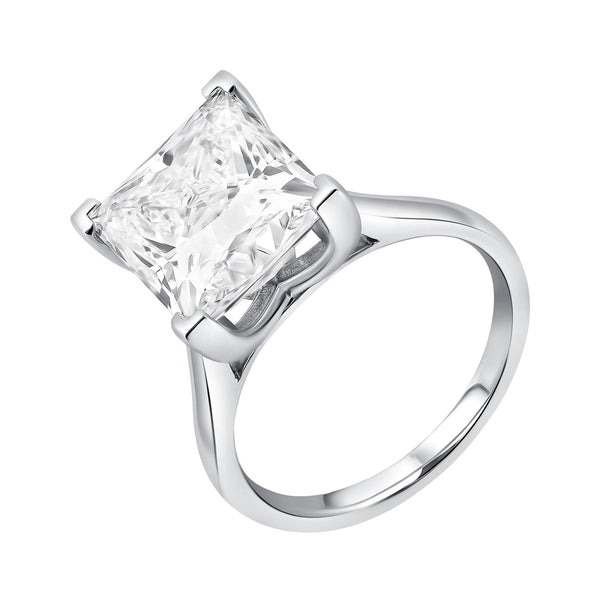 Lab grown platinum 6.06ct D VVS2 HRD princess cut diamond ring