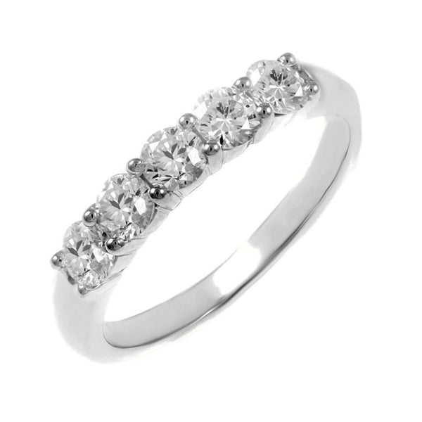 Platinum 0.80ct round brilliant cut diamond 5 stone ring