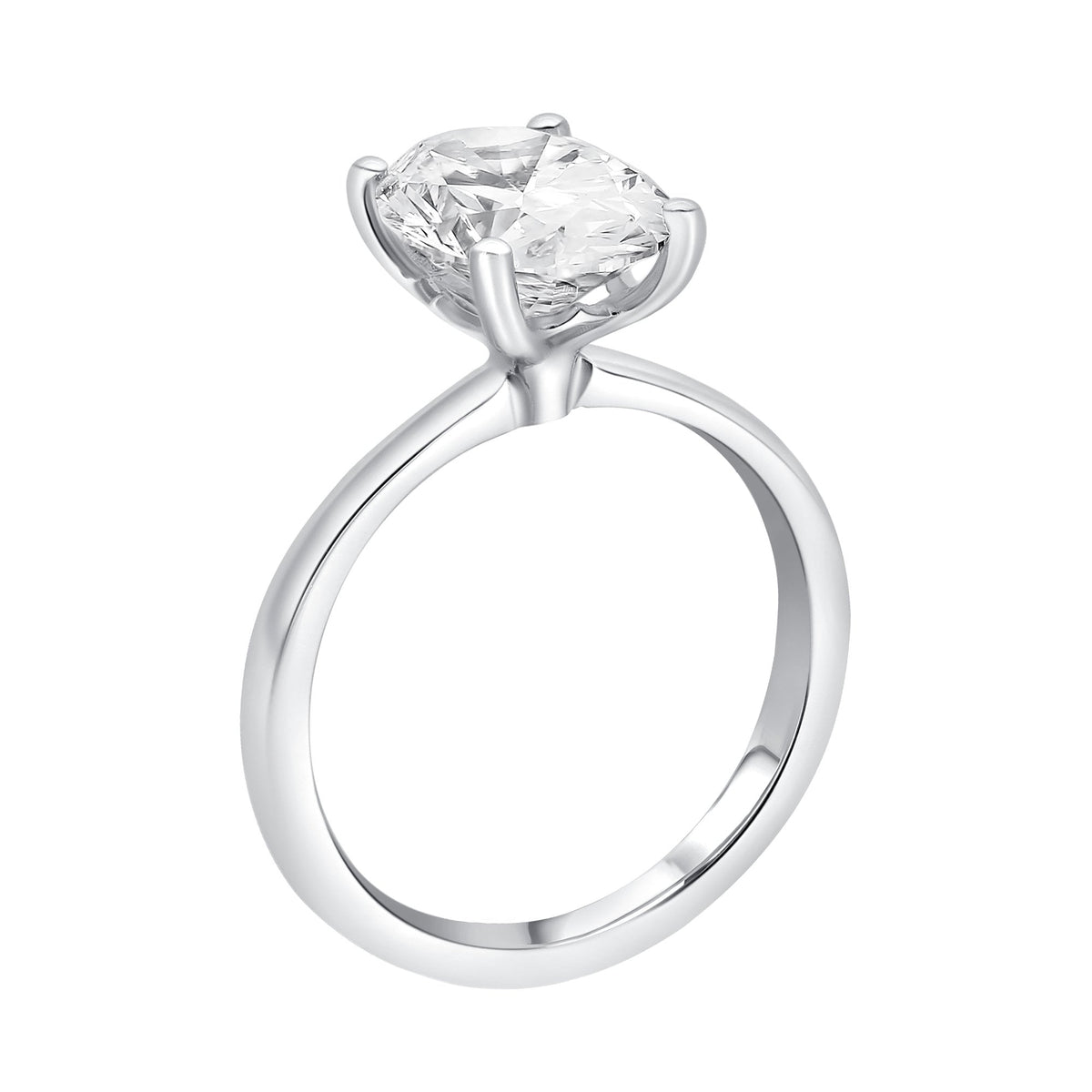 Lab grown platinum 2.00ct D VVS2 IGI oval cut diamond ring