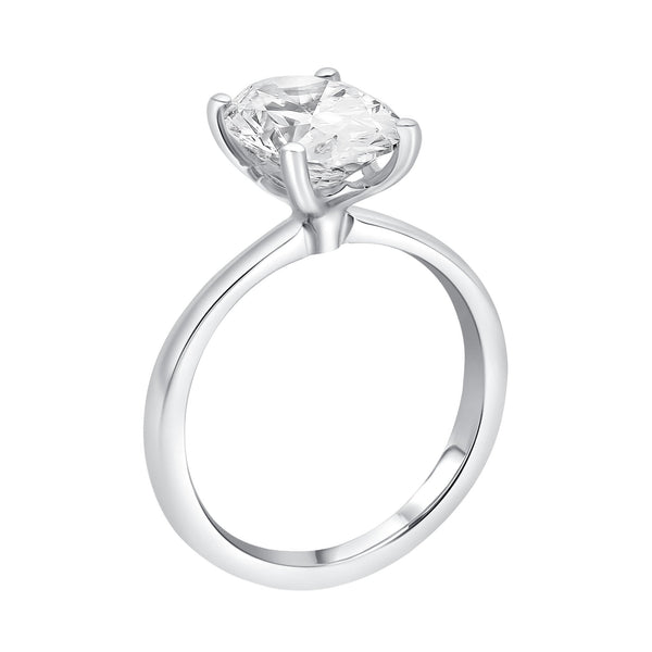 Lab grown platinum 2.00ct D VVS2 IGI oval cut diamond ring