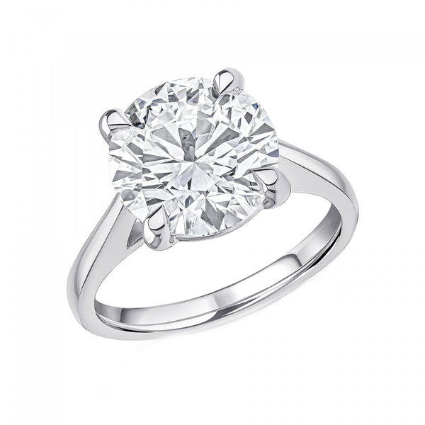 Lab grown platinum 4.51ct D VS1 IGI round brilliant diamond ring