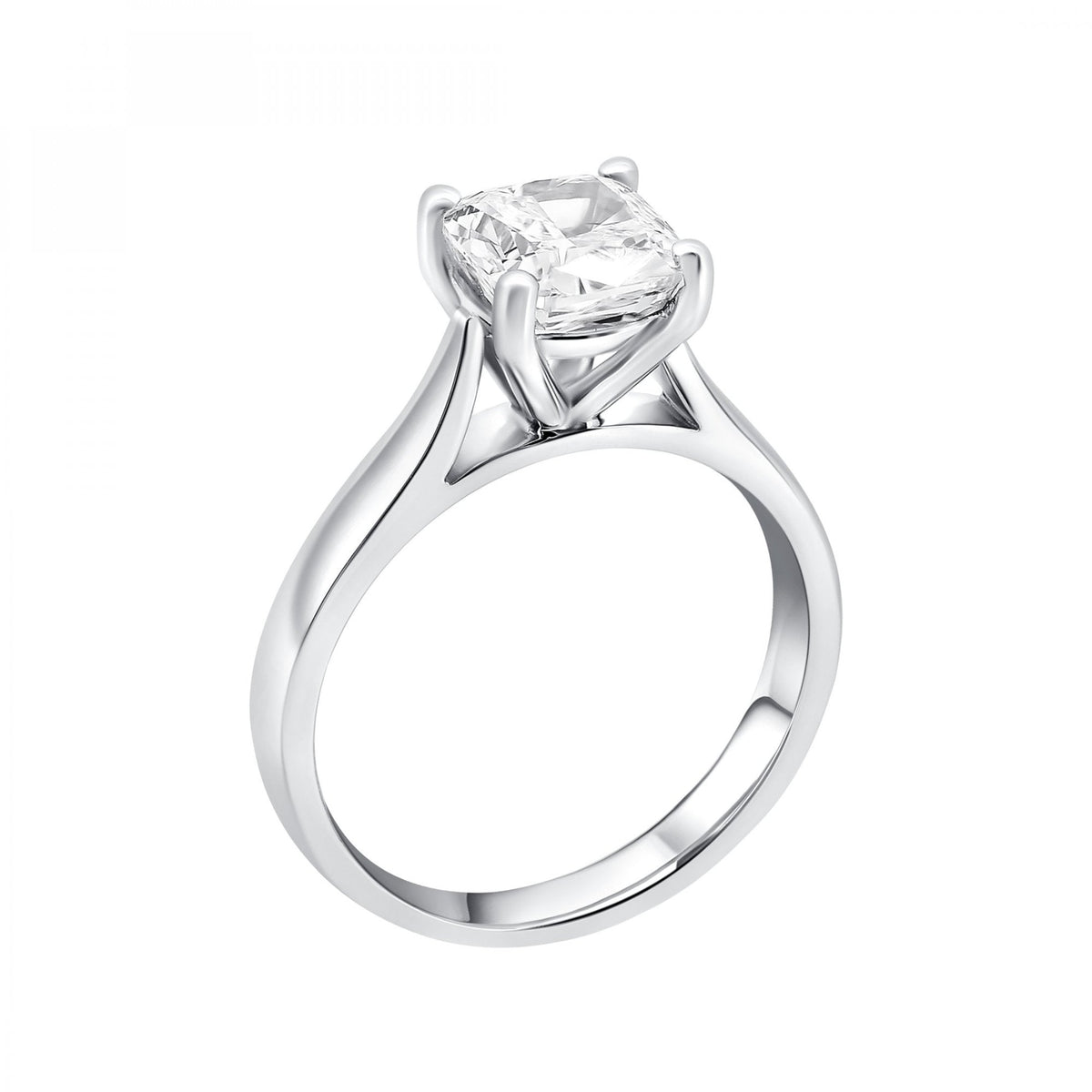 Lab grown platinum 2.01ct D VVS2 IGI cushion cut diamond ring
