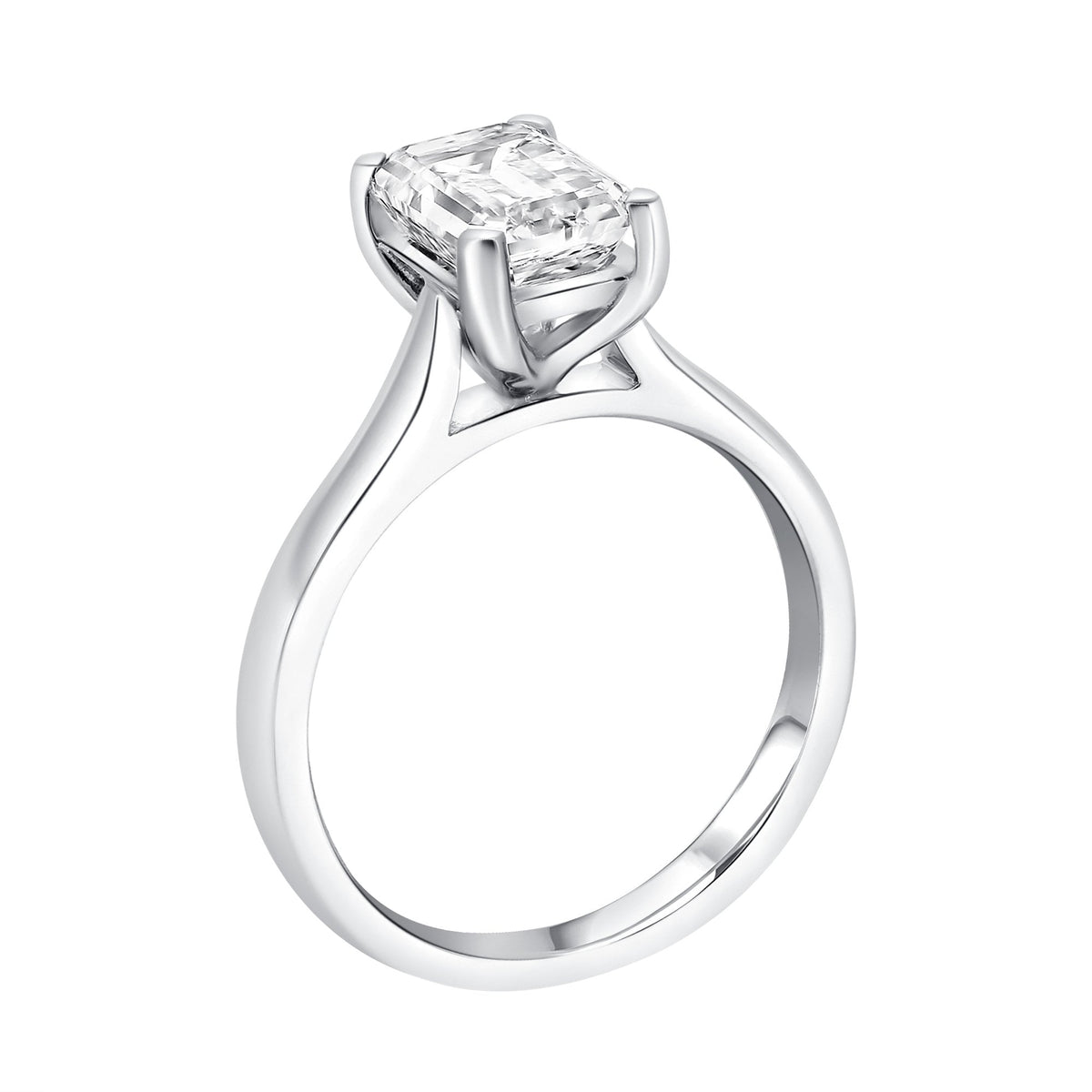 Lab grown platinum 1.50ct D VVS2 IGI emerald cut diamond ring