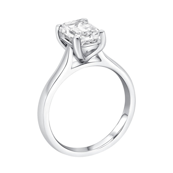 Lab grown platinum 1.50ct D VVS2 IGI emerald cut diamond ring