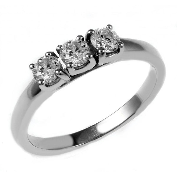 Platinum 0.51ct round brilliant cut 3 stone diamond ring