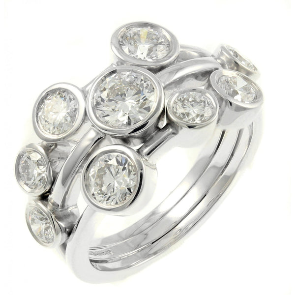 Platinum 3.19ct GIA round brilliant cut diamond cluster ring