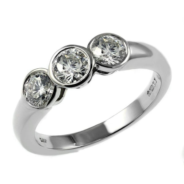 Platinum 0.51ct round brilliant cut diamond 3 stone ring