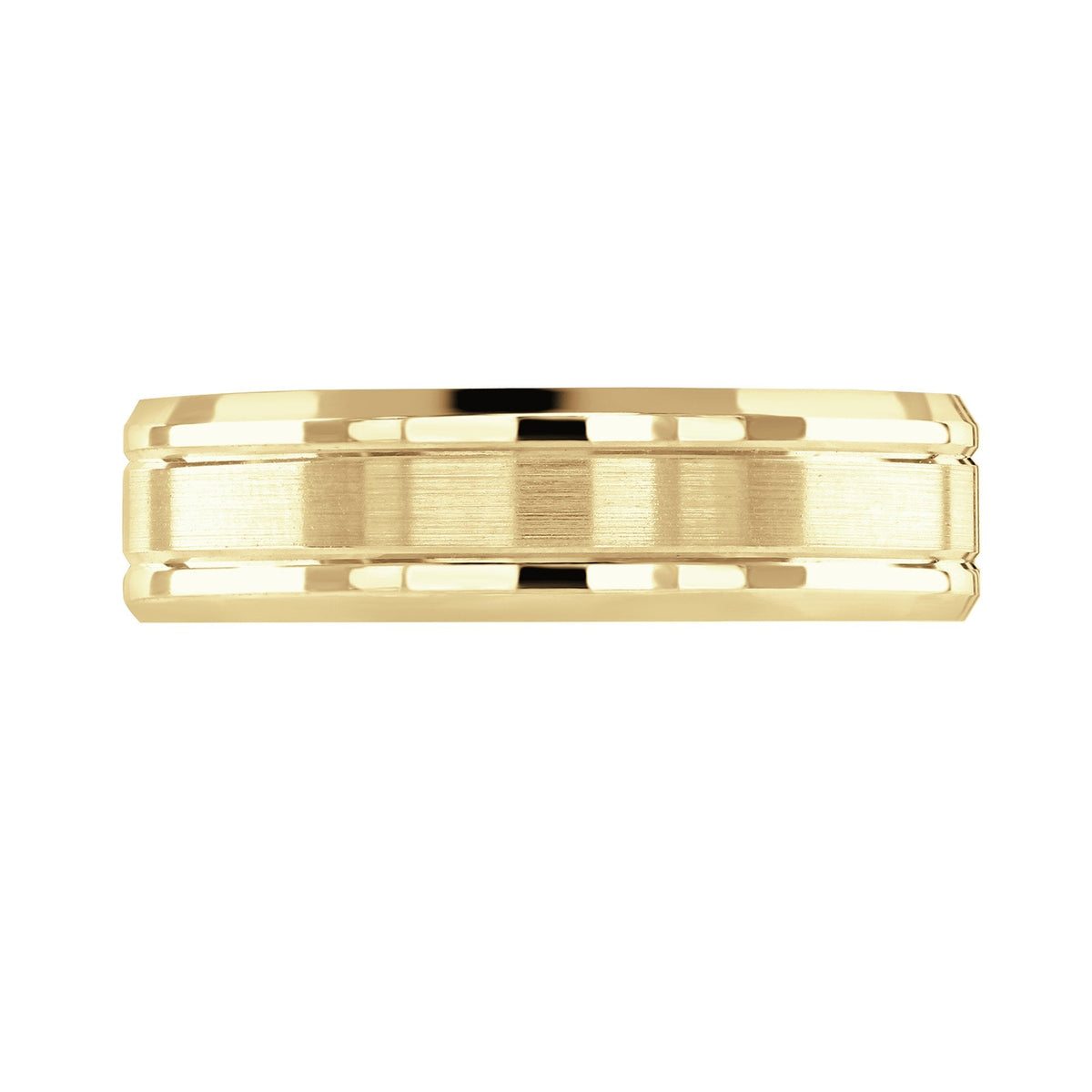 18ct yellow gold 6.0mm flat heavy weight court wedding ring