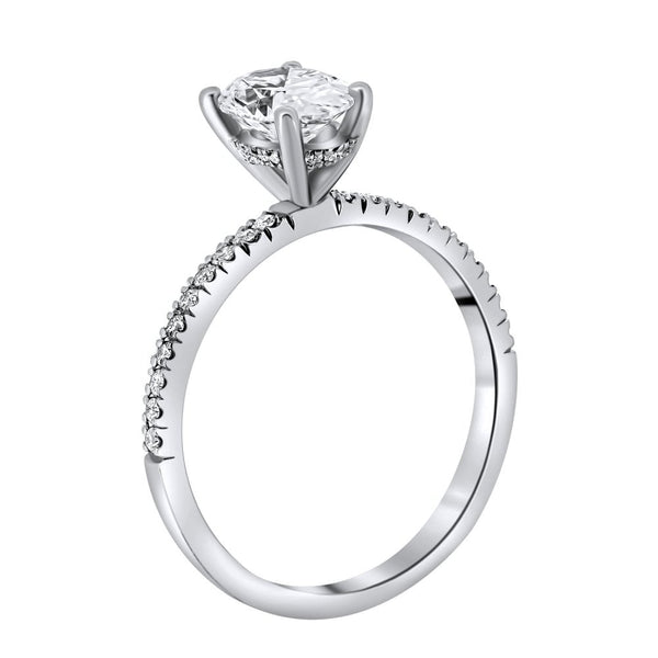 Lab grown platinum 1.00ct D VVS2 IGI oval cut diamond ring