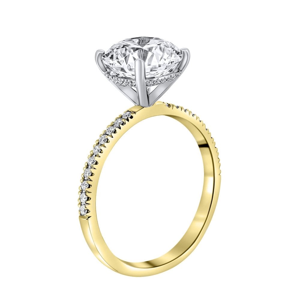 Lab grown 18ct yellow gold 3.00ct D VVS2 IGI oval diamond ring