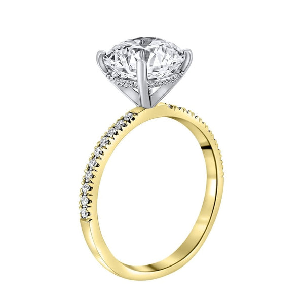 Lab grown 18ct yellow gold 3.00ct D VVS2 IGI oval diamond ring