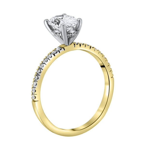 Lab grown 18ct yellow gold 1.03ct D VVS2 IGI oval diamond ring