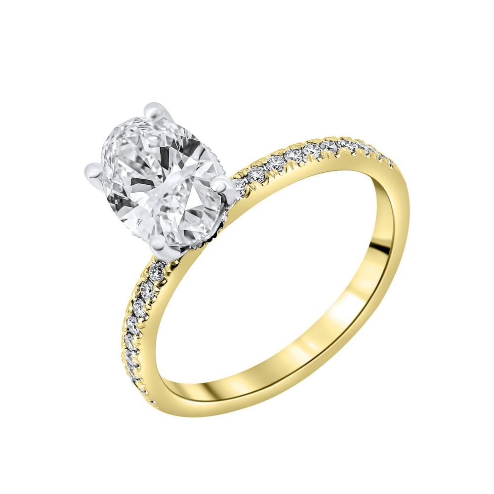 Lab grown 18ct yellow gold 1.52ct D VVS2 IGI oval diamond ring