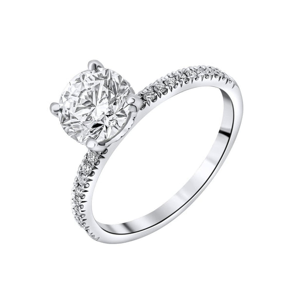 Lab grown platinum 1.50ct D VVS2 IGI round diamond ring